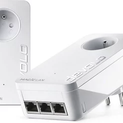 Castorama Kit De 2 Adaptateurs CPL 2400 Mbits, Magic 2 LAN Triple, Avec 3 Ports Ethernet