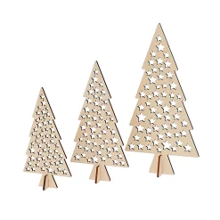 Castorama Set 3 Mini Sapin En Bois